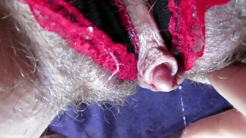 My Wet Big Clit Hairy Pussy In Panties...